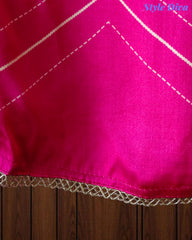Gajji Silk Digital Print Unstitched Suit with Faux Mirror Highlights & Printed Dupatta