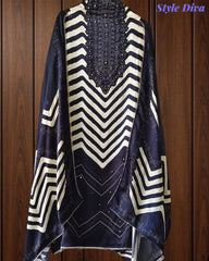 Gajji Silk Digital Print Unstitched Suit with Faux Mirror Highlights & Printed Dupatta