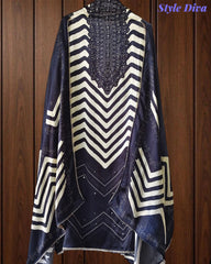 Gajji Silk Digital Print Unstitched Suit with Faux Mirror Highlights & Printed Dupatta