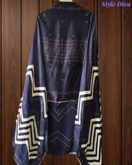 Gajji Silk Digital Print Unstitched Suit with Faux Mirror Highlights & Printed Dupatta