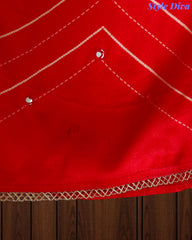 Gajji Silk Digital Print Unstitched Suit with Faux Mirror Highlights & Printed Dupatta