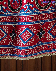 Premium Edit-Gajji Silk Digital Print Unstitched Suit with Real Mirror Work & Printed Dupatta