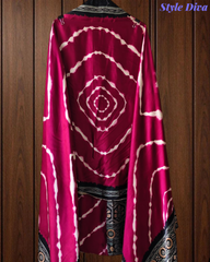 Premium Edit-Gajji Silk Digital Print Unstitched Suit with Real Mirror Work & Printed Dupatta