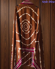 Premium Edit-Gajji Silk Digital Print Unstitched Suit with Real Mirror Work & Printed Dupatta