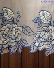Mul Cotton Gotta Work & Scalloped Embroidery Un-Stitched Suit with Scalloped Dupatta