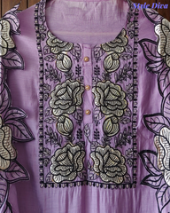 Mul Cotton Gotta Work & Scalloped Embroidery Un-Stitched Suit with Scalloped Dupatta