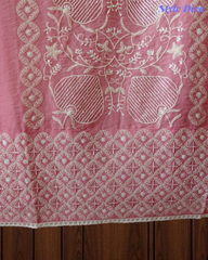 Mul Crush Cotton Lucknowi Embroidery & Cut Dana Work Un-Stitched Suit with Dupatta