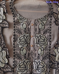 Mul Cotton Gotta Work & Scalloped Embroidery Un-Stitched Suit with Scalloped Dupatta