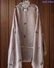 Mul Cotton Gotta Work & Scalloped Embroidery Un-Stitched Suit with Scalloped Dupatta