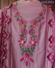 Mul Cotton Overall Embroidered Un-Stitched Suit Set
