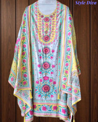 Pure Cotton Digital Print Un Stitched Suit with Pearl Highlighting Mul Cotton Dupatta