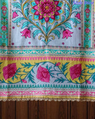 Pure Cotton Digital Print Un Stitched Suit with Pearl Highlighting Mul Cotton Dupatta