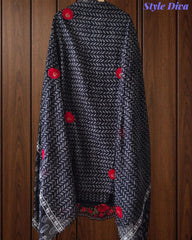 Pure Cotton Printed Thread Embroidered Un-Stitched Suit with Embroidered Dupatta