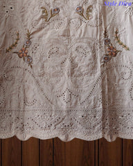 Cotton Laser Cut Embroidered Unstitched Suit with Digital Print Mul Cotton Dupatta (3 Pc Set)