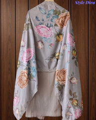 Cotton Laser Cut Embroidered Unstitched Suit with Digital Print Mul Cotton Dupatta (3 Pc Set)