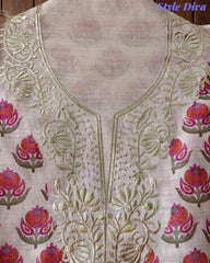 Linen Digital Print Un Stitched Suit with Pita Embroidery Dupatta
