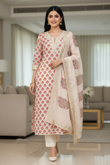 Linen Digital Print Un Stitched Suit with Pita Embroidery Dupatta