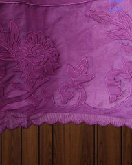 Mul Chanderi Un Stitched Suit with Organza Applique Work Border Dupatta
