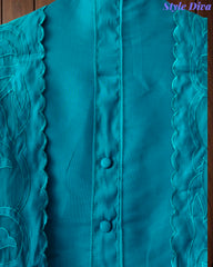 Mul Chanderi Un Stitched Suit with Organza Applique Work Border Dupatta