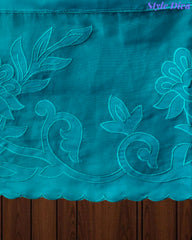 Mul Chanderi Un Stitched Suit with Organza Applique Work Border Dupatta
