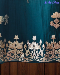 Mul Cotton Pichwai Art Un Stitched Suit with Gotta Laser Cut Work