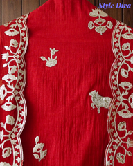 Mul Cotton Pichwai Art Un Stitched Suit with Gotta Laser Cut Work
