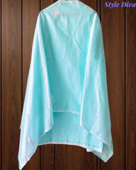 Pure Cotton Lucknowi Embroidered Un-Stitched Suit with Mul Cotton Dupatta & Zari Highlighting Work