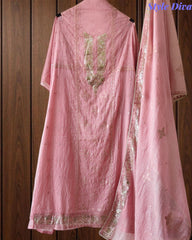 Mul Cotton Pita Work Embroidered Un-Stitched Suit Set