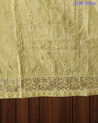 Mul Cotton Pita Work Embroidered Un-Stitched Suit Set