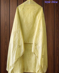 Mul Cotton Pita Work Embroidered Un-Stitched Suit Set