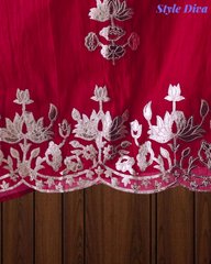 Mul Cotton Pichwai Art Un Stitched Suit with Gotta Laser Cut Work