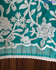 Mul Cotton Overall Embroidered Un-Stitched Suit Set with Embroidered Dupatta & Crochet Lacing