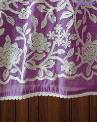 Mul Cotton Overall Embroidered Un-Stitched Suit Set with Embroidered Dupatta & Crochet Lacing