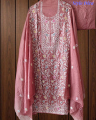 Mul Cotton Overall Embroidered Un-Stitched Suit With Designer Embroidery Dupatta