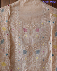 Mul Cotton Overall Embroidered Un-Stitched Suit With Designer Embroidery Dupatta