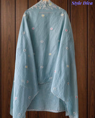 Mul Cotton Overall Embroidered Un-Stitched Suit With Designer Embroidery Dupatta