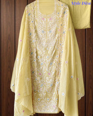Mul Cotton Overall Embroidered Un-Stitched Suit With Designer Embroidery Dupatta