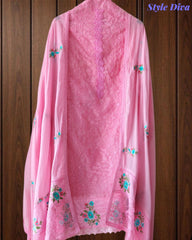 Mul Cotton Overall Embroidered Un Stitched Suit with Designer Embroidered Dupatta