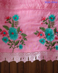 Mul Cotton Overall Embroidered Un Stitched Suit with Designer Embroidered Dupatta