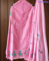 Mul Cotton Overall Embroidered Un Stitched Suit with Designer Embroidered Dupatta