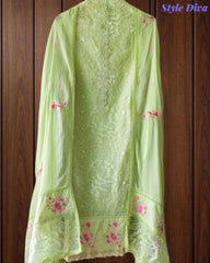 Mul Cotton Overall Embroidered Un Stitched Suit with Designer Embroidered Dupatta