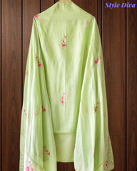Mul Cotton Overall Embroidered Un Stitched Suit with Designer Embroidered Dupatta