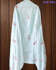 Mul Cotton Overall Embroidered Un Stitched Suit with Designer Embroidered Dupatta