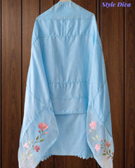 Cotton Khadi Pakistani Style Semi-Stitched Suit with Crochet Lacing Work