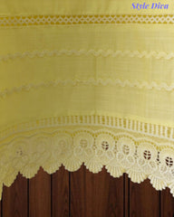 Cotton Khadi Pakistani Style Semi-Stitched Suit with Crochet Lacing Work