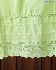 Cotton Khadi Pakistani Style Semi-Stitched Suit with Crochet Lacing Work