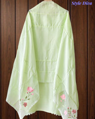 Cotton Khadi Pakistani Style Semi-Stitched Suit with Crochet Lacing Work