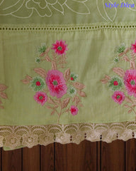 Mul Cotton Overall Embroidered Un Stitched Suit with Designer Embroidered Dupatta