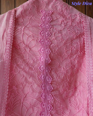Mul Cotton Overall Embroidered Un Stitched Suit with Designer Embroidered Dupatta