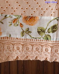 Hakoba Cotton Crochet Lacing Semi-Stitched Suit with Pure Cotton Printed Dupatta